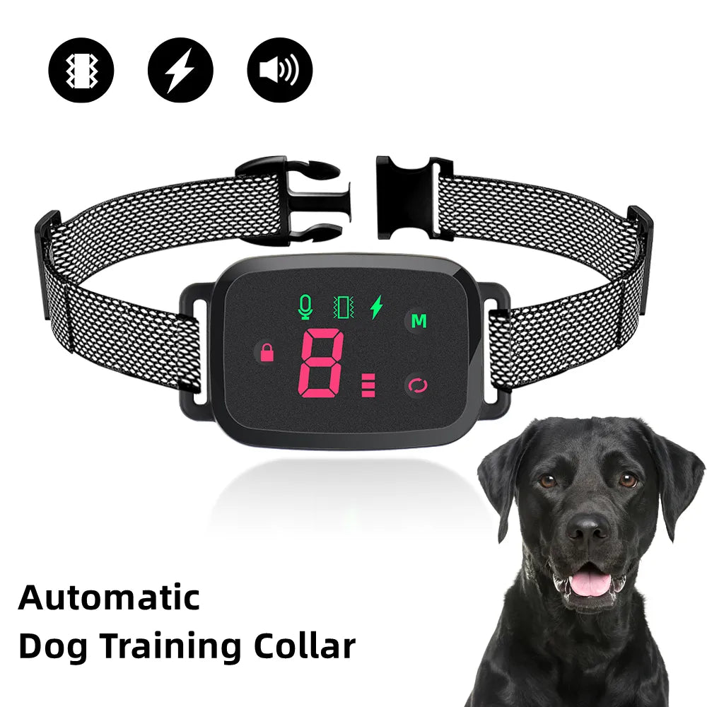 Smart Automatic Anti Barking Dog Collar HD Digital Display Waterproof Rechargeable Bark Stopper Stop Barking - theultimatemarketshop