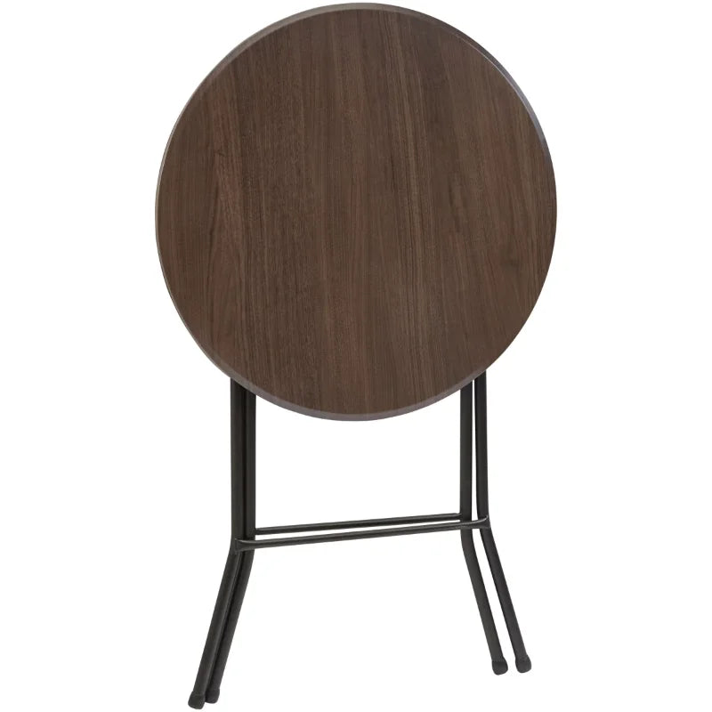 (2 pack) Mainstays 31" Round High-Top Folding Table, Walnut - theultimatemarketshop