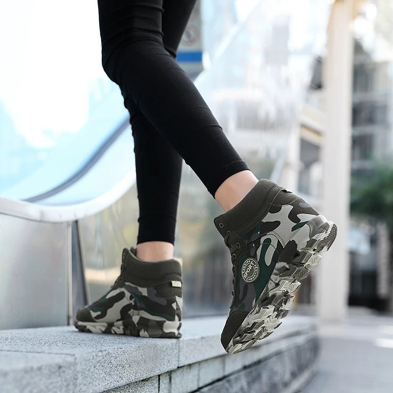 Women Sneakers Fashion Camouflage Combat Trainers Shoes - theultimatemarketshop