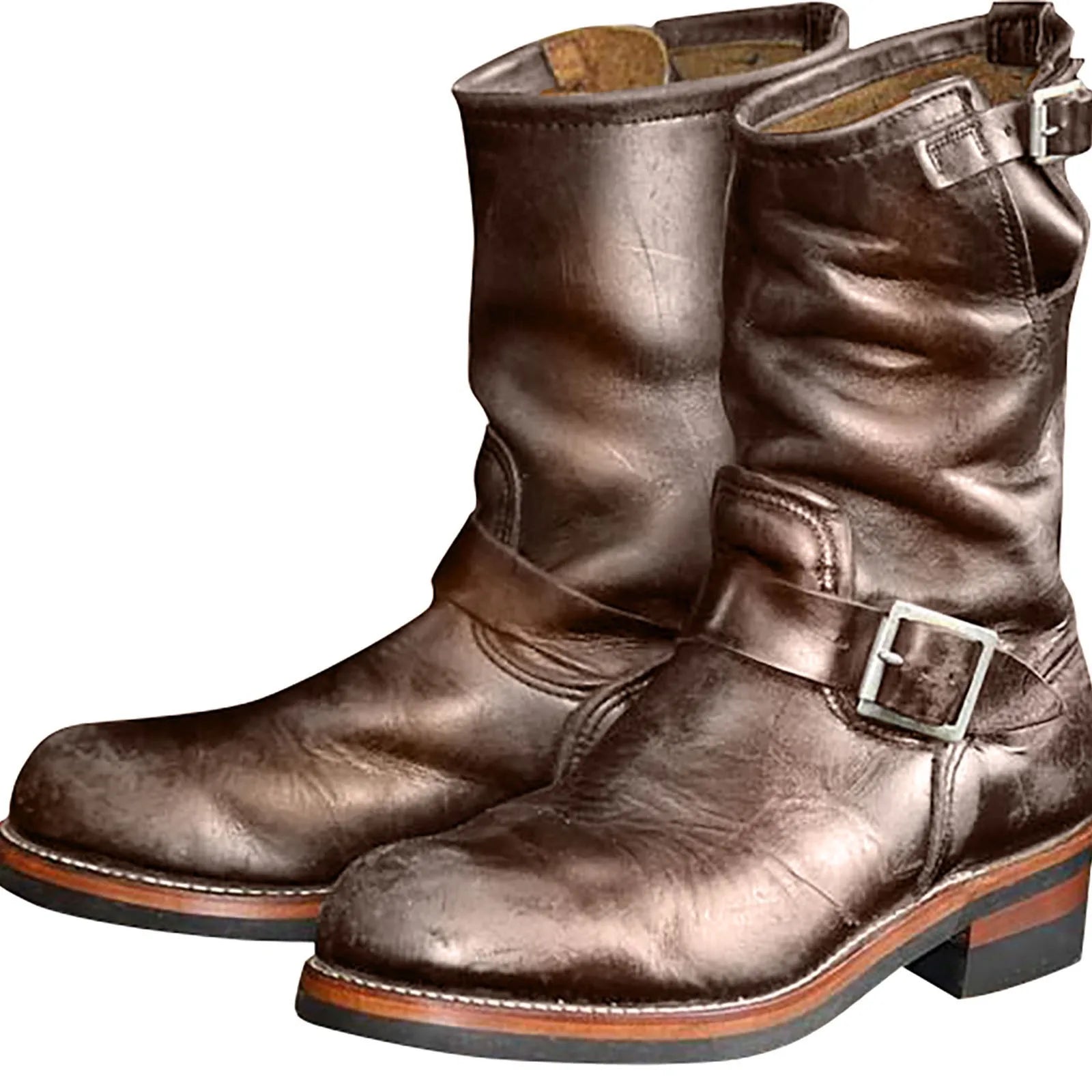 Men's Western Cowboy Brown Boots - theultimatemarketshop