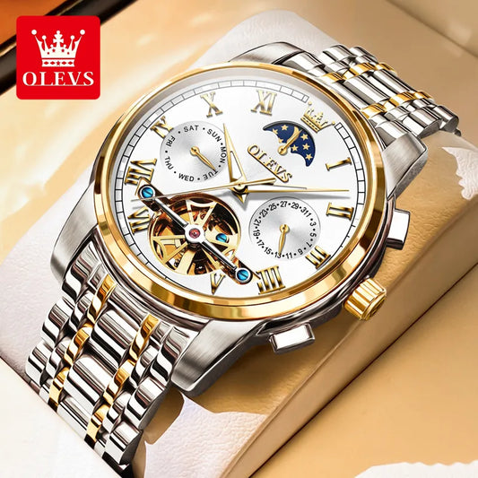 OLEVS Original Automatic Mechanical Men Wristwatch Waterproof - theultimatemarketshop