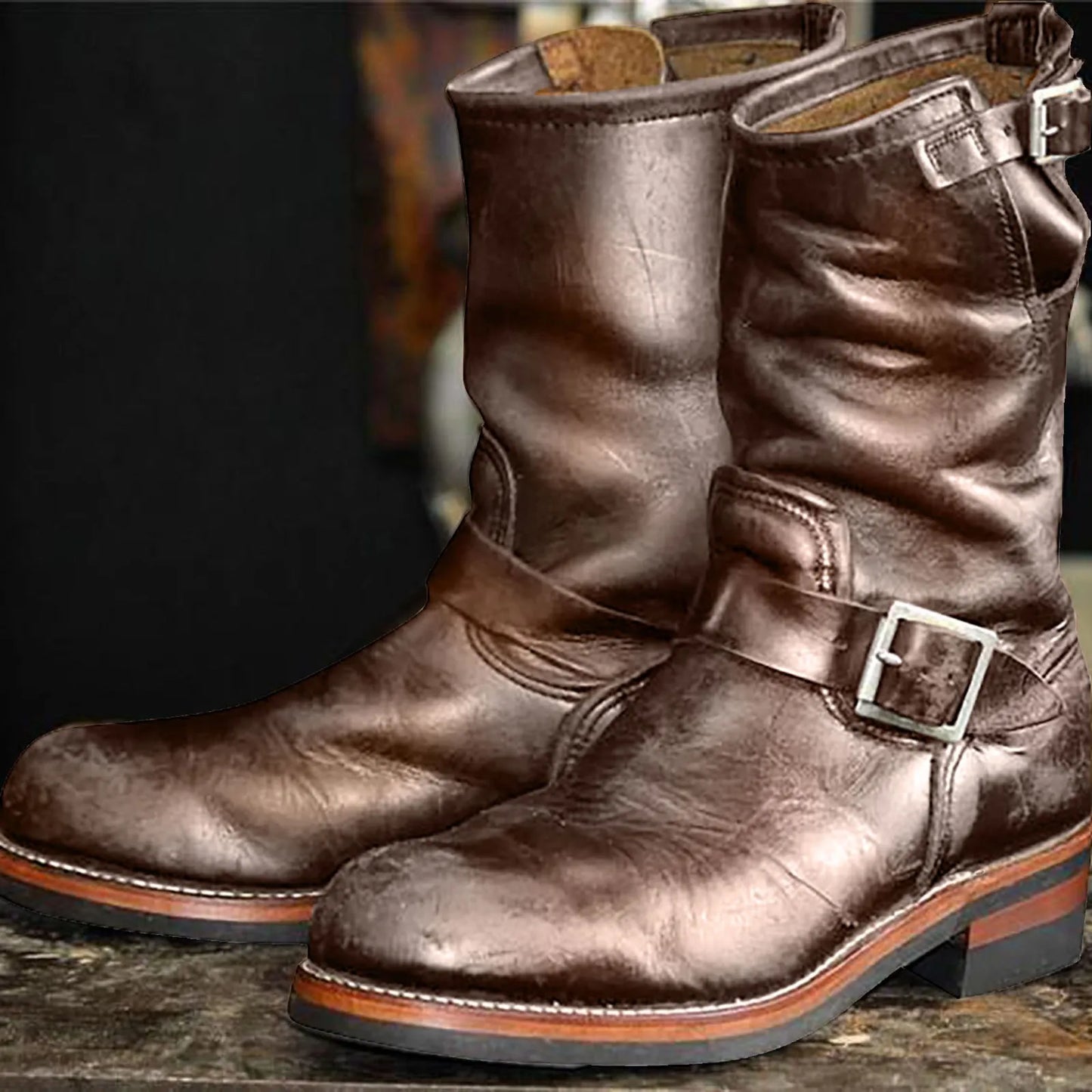 Men's Western Cowboy Brown Boots - theultimatemarketshop