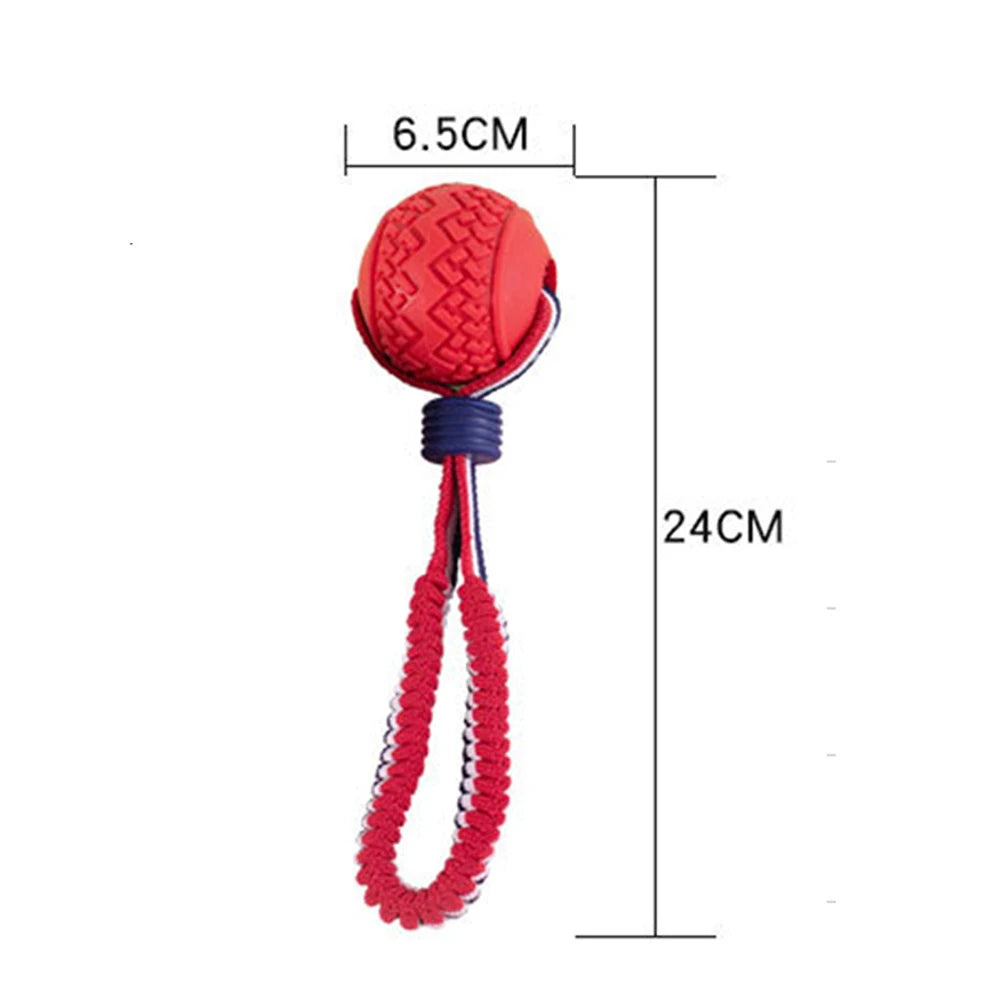 Bite Resistant Dogs Chewing Toys  Puppy Tooth Cleaning Molar Ball with String Dog Toy