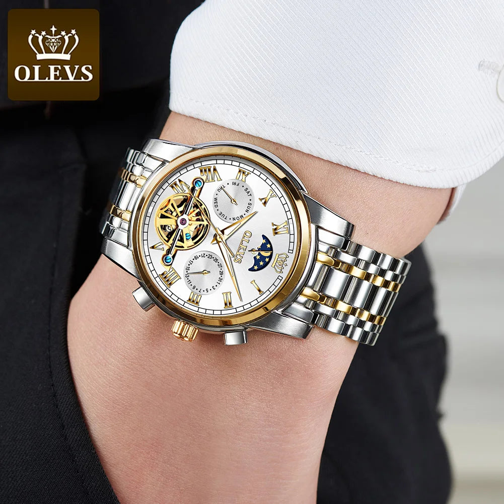 OLEVS Original Automatic Mechanical Men Wristwatch Waterproof - theultimatemarketshop