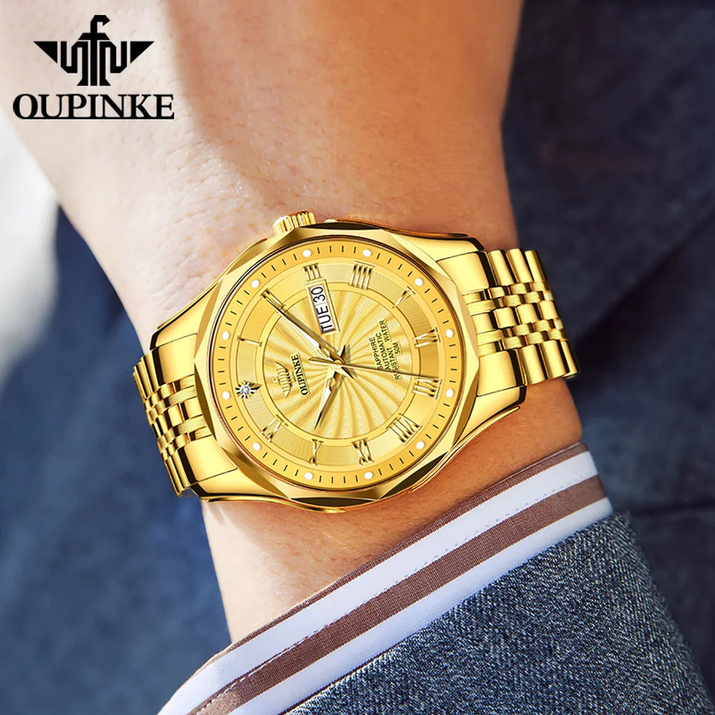 Real Diamonds Men's Watches Luxury TOP Brand Gold Watch Imported Automatic Mechanical Watch Men