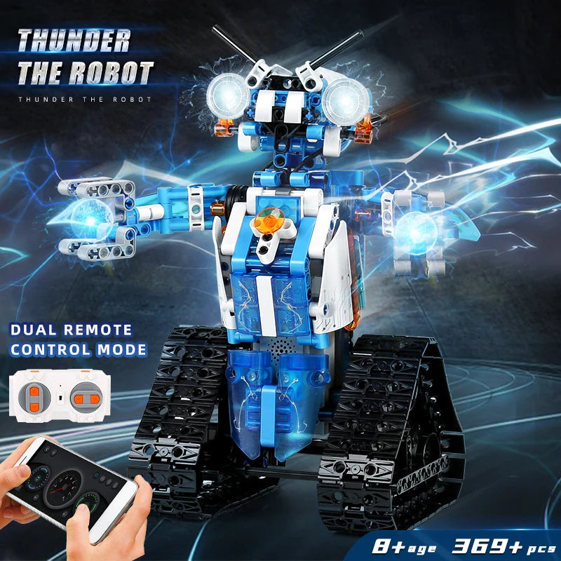 Technical Robot Toys The APP&RC Motorized Robot With Led Part Model Building Blocks for Kids