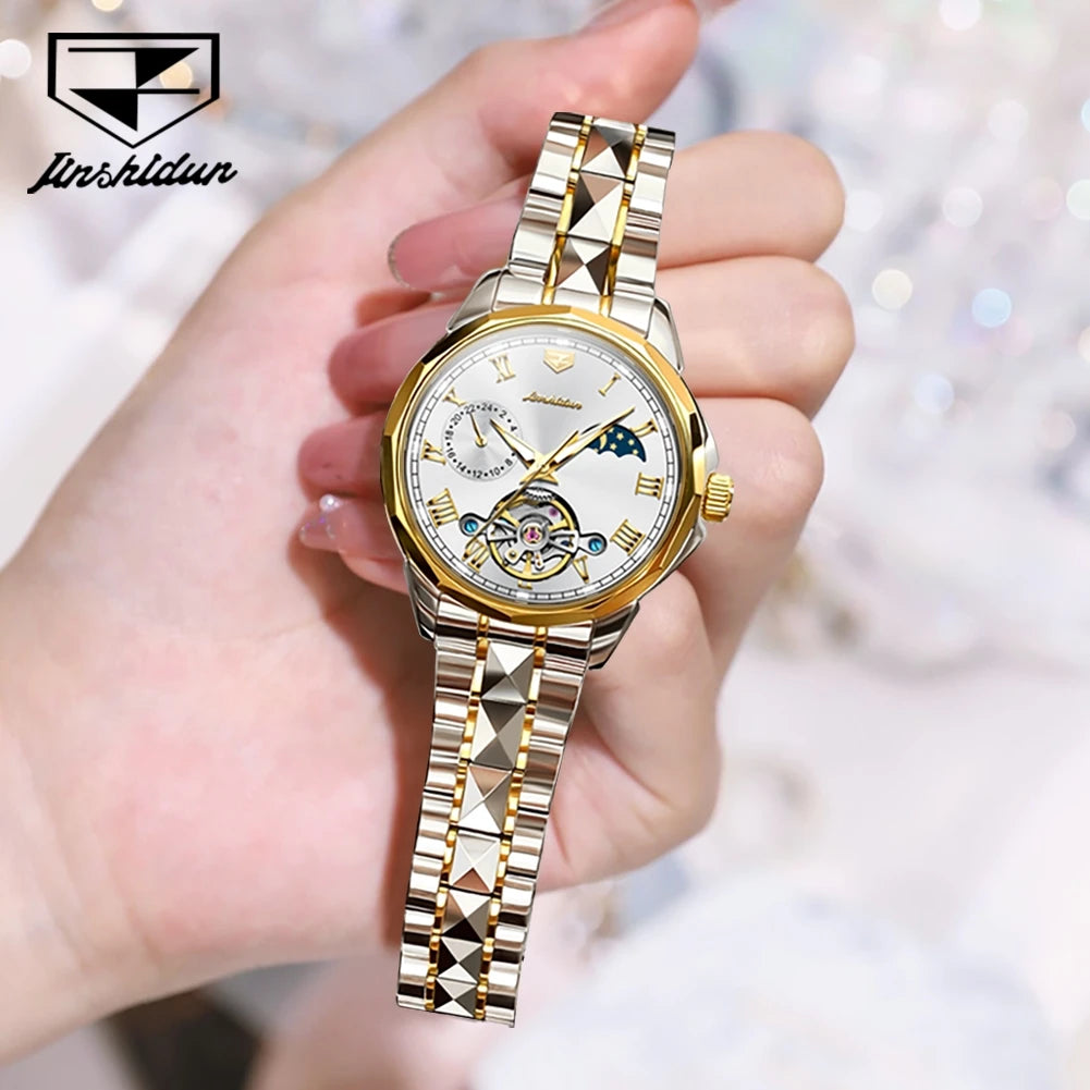 Top Luxury Brand Elegant Women's Watch High Quality Waterproof Automatic Mechanical Watch Tungsten Steel