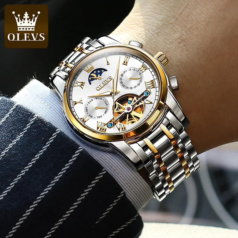 OLEVS Original Automatic Mechanical Men Wristwatch Waterproof - theultimatemarketshop