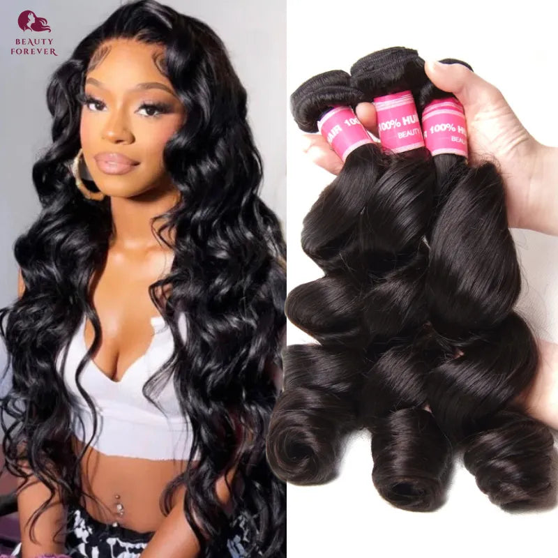 Beauty Forever Raw Deep Loose Wave Virgin Brazilian Human Hair Bundles. - theultimatemarketshop