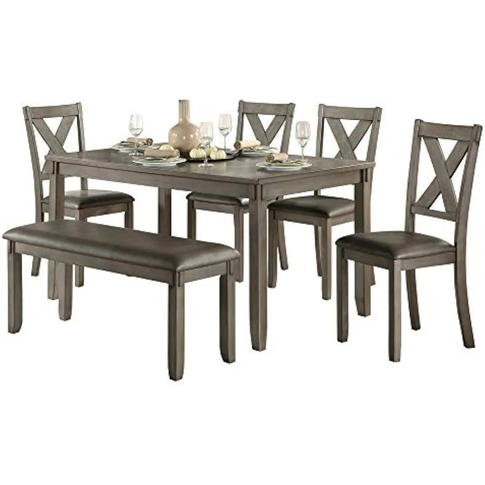 Chair 4 Upholstered Chairs & 1 Bench Kitchen & Dining Room Sets Includes 1 60' Table Set of Tables and Chairs for Dining Room