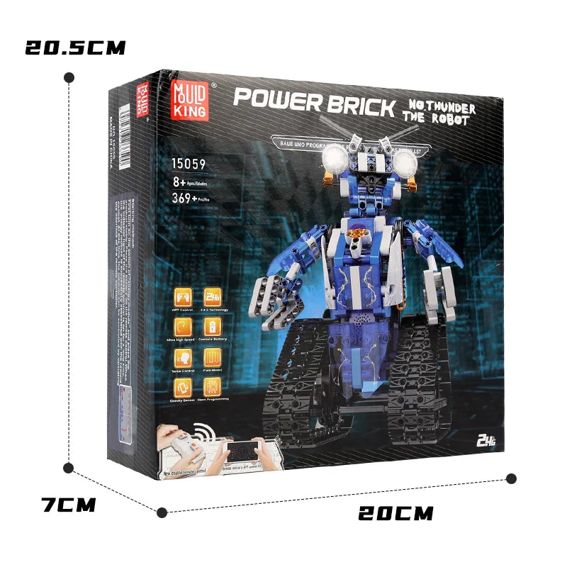 Technical Robot Toys The APP&RC Motorized Robot With Led Part Model Building Blocks for Kids