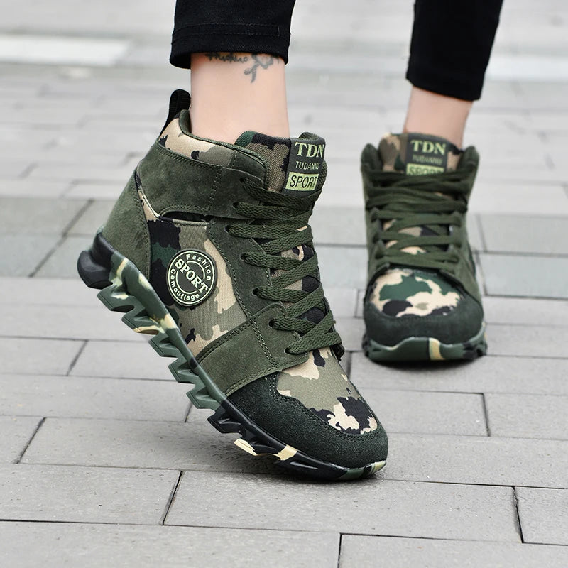 Women Sneakers Fashion Camouflage Combat Trainers Shoes - theultimatemarketshop