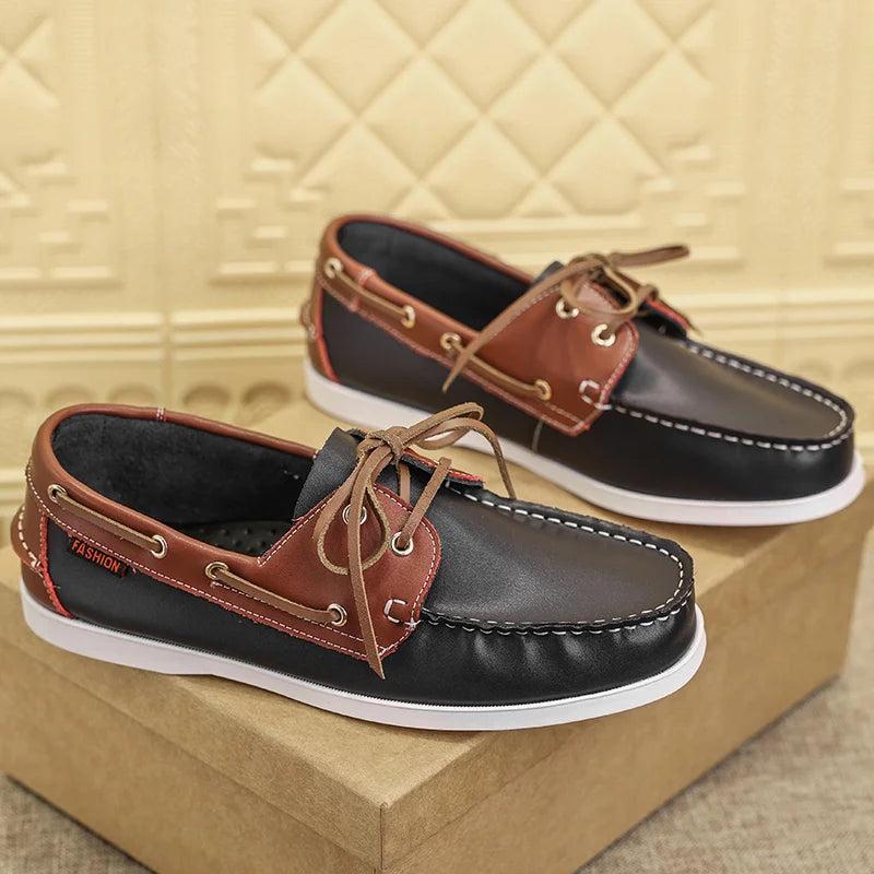 New Leather Men's Causal Shoes Luxury Brand Loafers High Quality Shoes Soft Comfort Walking Sneakers Moccasins.