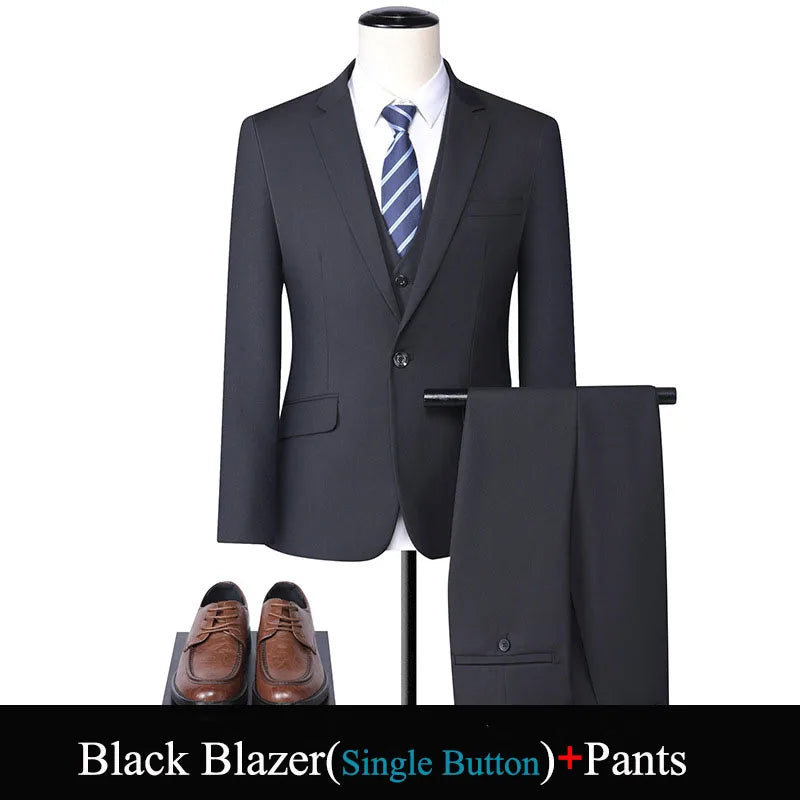 High Quality Suits Blazer Trouser Set Gentleman Business Elegant Formal Party Wedding Suits Plus Size 10xl Mens Two Piece Sets