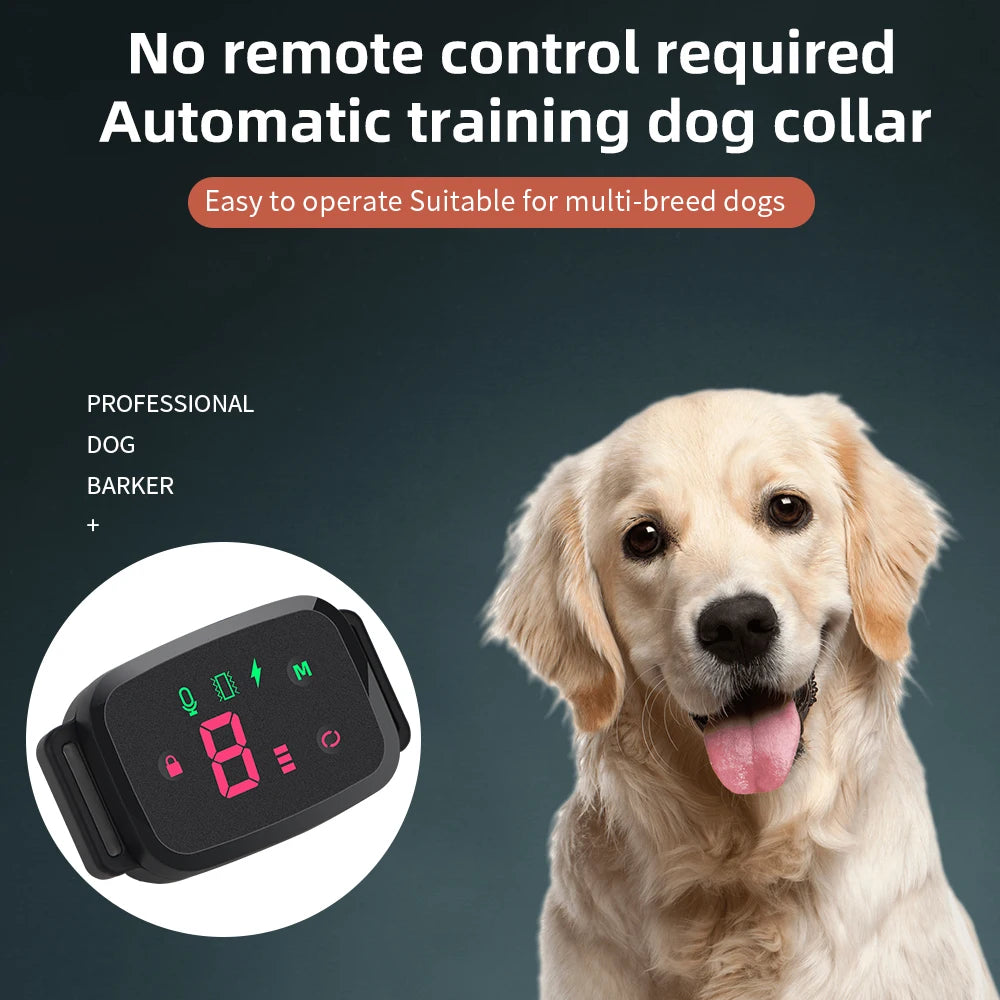 Smart Automatic Anti Barking Dog Collar HD Digital Display Waterproof Rechargeable Bark Stopper Stop Barking - theultimatemarketshop