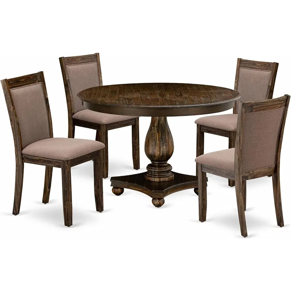 Dining Room Sets, 5 Piece Kitchen Set for 4 Includes A Round Dining Room Table with Pedestal,