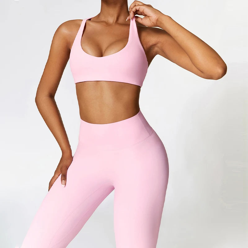 Two-piece Workout Suit Women Sports Set Women Beautiful Back Sports Bra Quick-Drying Gym Yoga Clothing