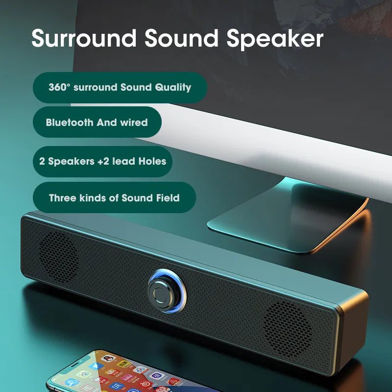 Home Theater Sound System Bluetooth Speaker 4D Surround Soundbar Computer Speaker For TV  Subwoofer Stereo Music Box - theultimatemarketshop