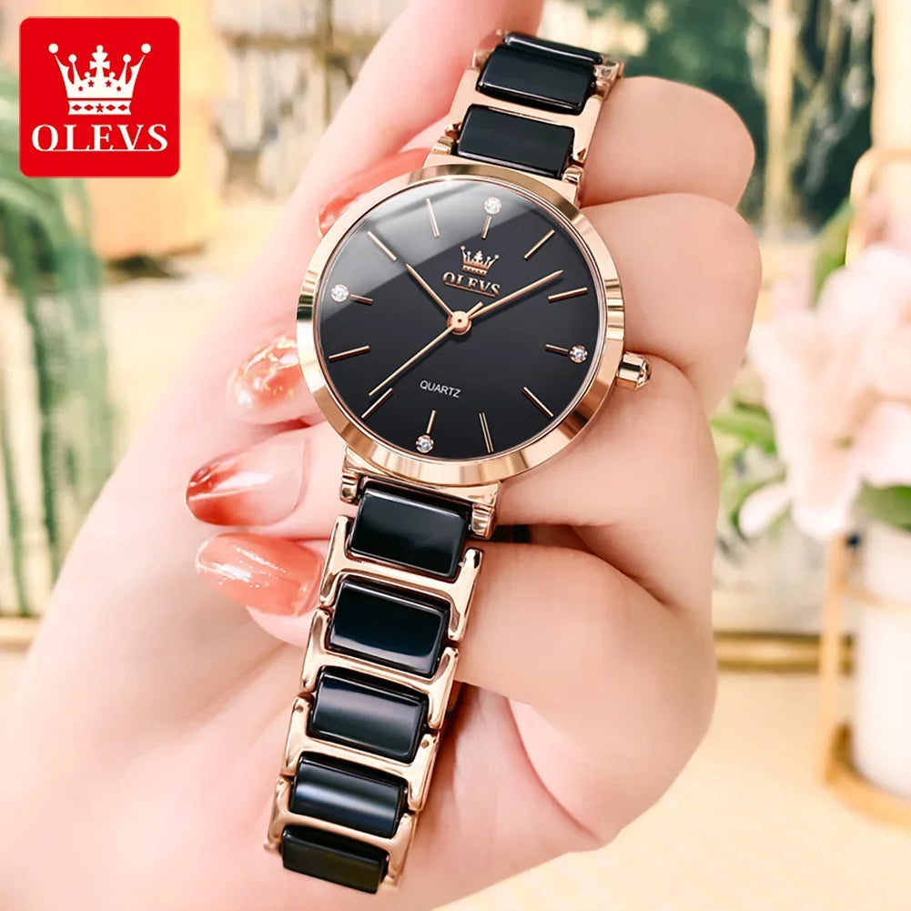 Japan Quartz Women Watch Ceramics Watchstrap Luxury Elegant Ladies Bracelet Watch