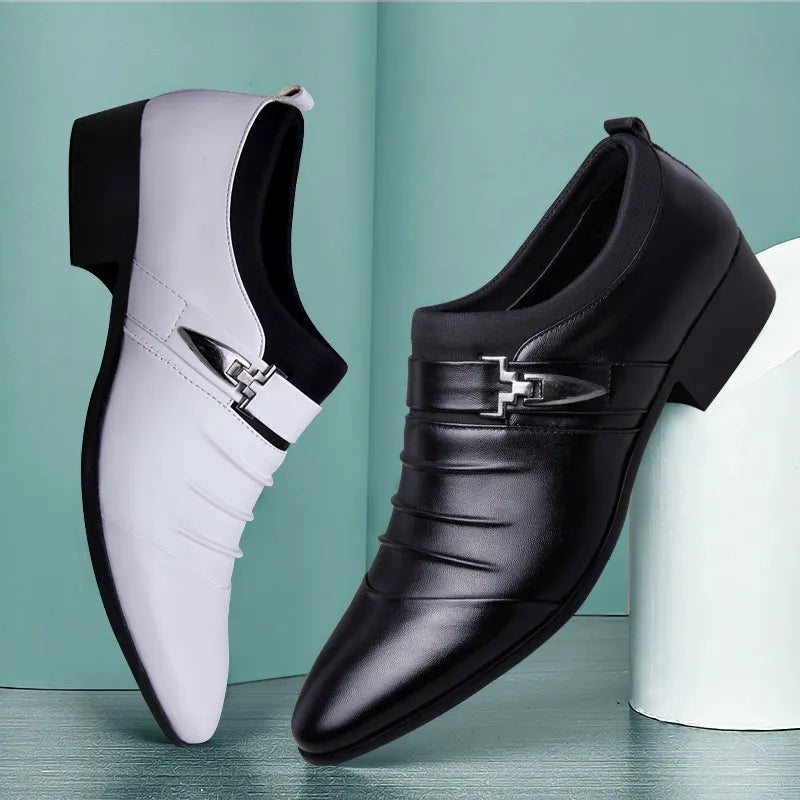 Classic Men Dress Shoes Slip on PU Leather Shoes for Men Business Casual Men Formal Shoes for Wedding - theultimatemarketshop