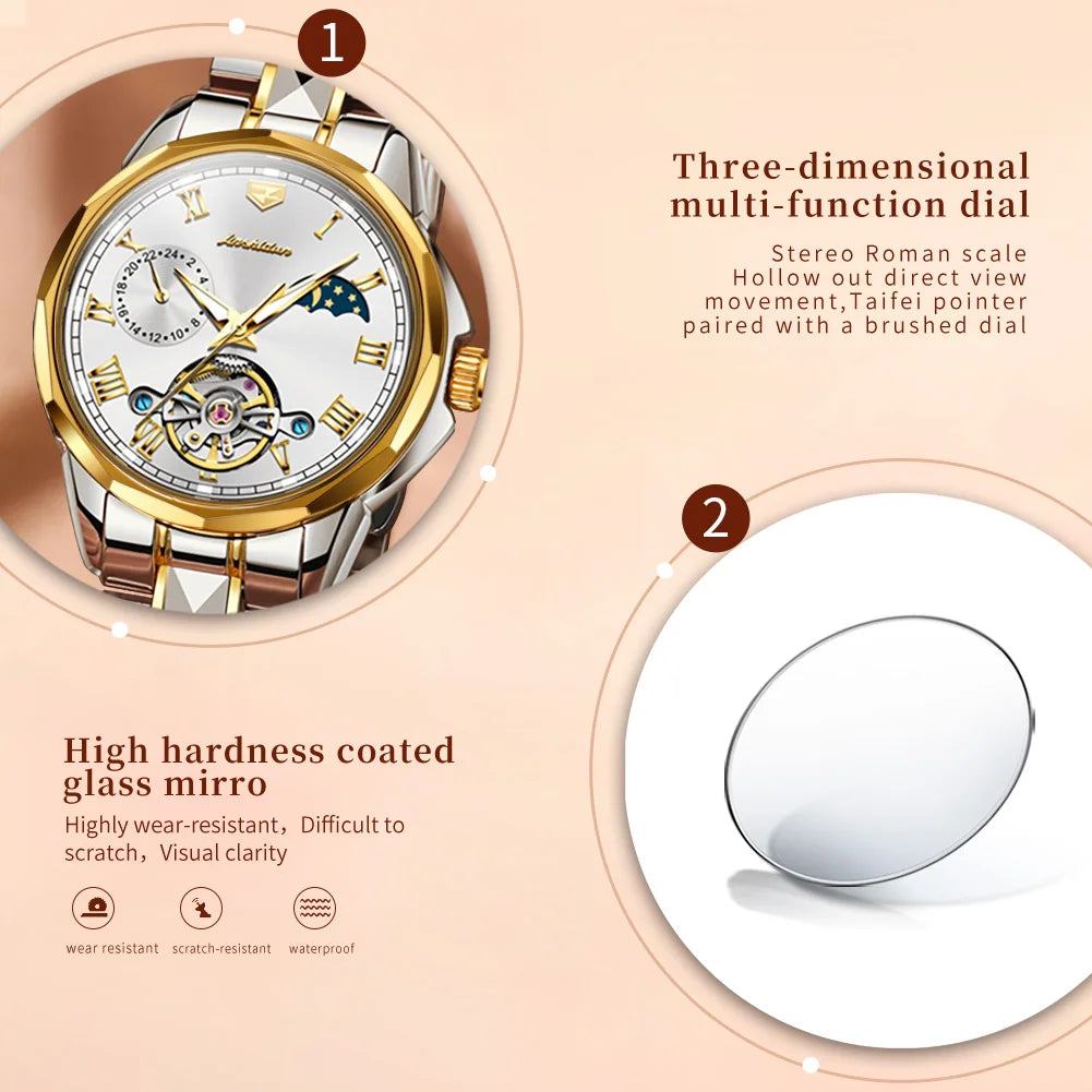 Top Luxury Brand Elegant Women's Watch High Quality Waterproof Automatic Mechanical Watch Tungsten Steel