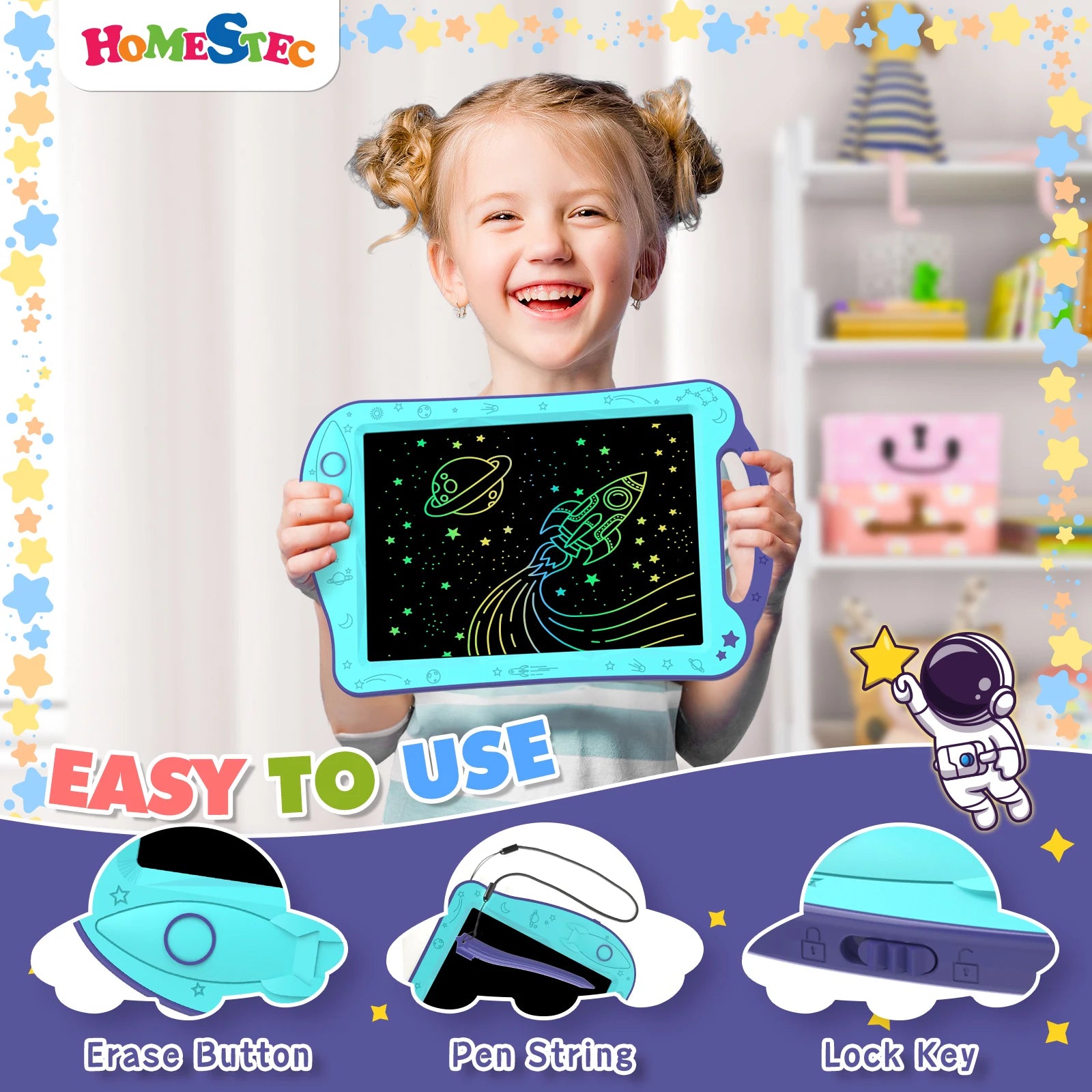 Astro Draw Colored Drawing Tablet for Kids - theultimatemarketshop