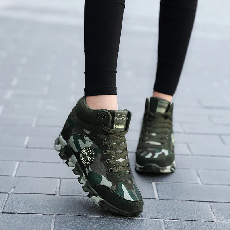 Women Sneakers Fashion Camouflage Combat Trainers Shoes - theultimatemarketshop