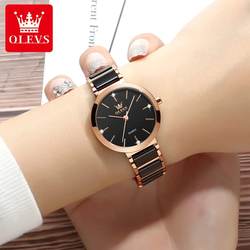 Japan Quartz Women Watch Ceramics Watchstrap Luxury Elegant Ladies Bracelet Watch