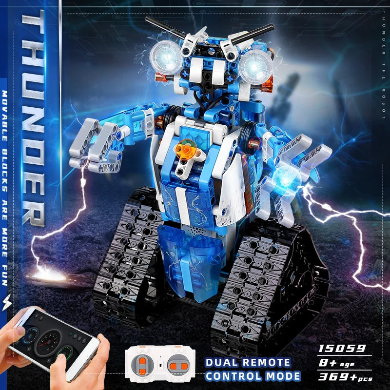 Technical Robot Toys The APP&RC Motorized Robot With Led Part Model Building Blocks for Kids