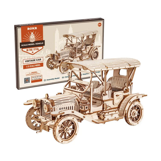 Classic Car 3D Wooden Puzzle Montessori Toys Vintage Car Scale Model Building Kits for Kids