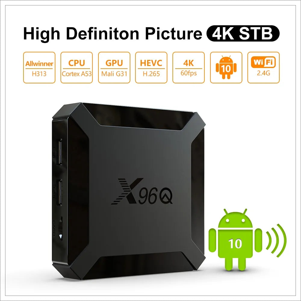 X96Q 2GB 16GB Android 10.0 TV Box All winner  Wifi Google Player Youtube X96 1GB 8GB Set Top Box - theultimatemarketshop